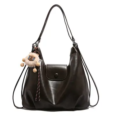Retro Soft Leather Large Single-Shoulder Bag with Multiple Carry Options - 6