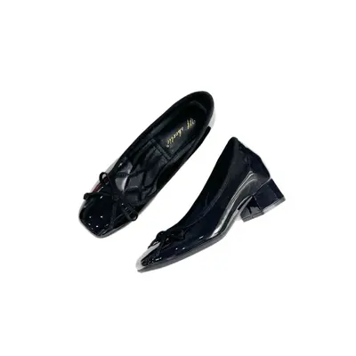 7 cm Chunky Heel French Bow Women's Shoes, 2025 Summer Style