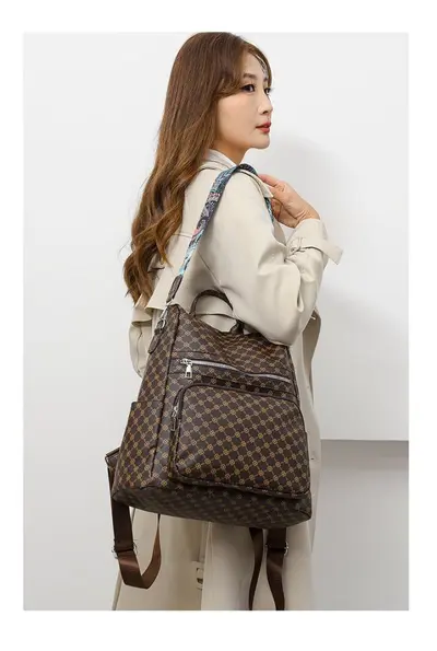 Retro-Damenrucksack mit Musterdruck, lässig - 7