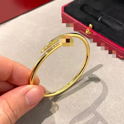 V-gold nail couple bracelet 18K rose gold elastic - 12