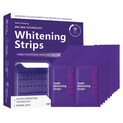 Purple Teeth Whitening Strips, Wet Patch Type, Portable - 8