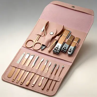 Nail Scissors Set, 16 Pieces, Foldable Bag Case Manicure Tools - 11