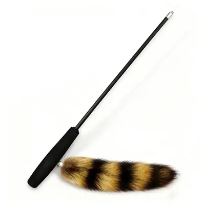 Fox Tail Retractable Cat Teaser Wand, Fishing-Style, Bite-Resistant
