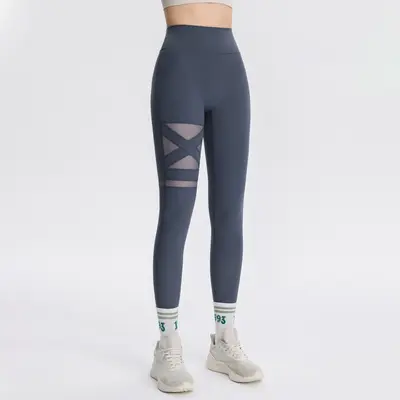 Mesh Panel High-Waist Tummy Control Pilates Yoga Pants - 7