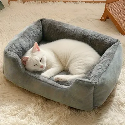 Kedi ve köpek yatakları, küçük ve orta boy köpekler için kışın sıcak tutan yataklar, Teddy köpek yatakları, evcil hayvan yatakları, köpek minderleri, dört mevsim evcil hayvan yatakları. - 8