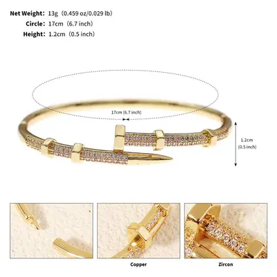 Armband, kupferplattiert, Zirkonia mit Sternenmotiv - 13