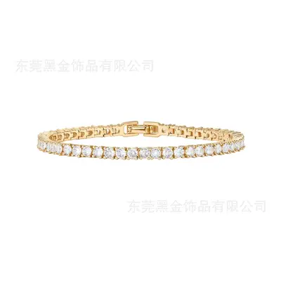 18K Full Diamond Single Row Tennis Bracelet for Men and Women - 9