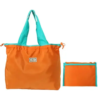 Ruched Color-Block Large Foldable Fabric Shopping Tote Bag - 13