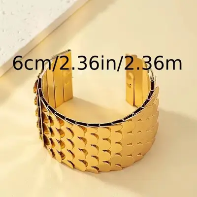 Sınır Ötesi Sıcak Satış Metal Parlak Pul El Aksessuarı Abartılı Vintage Açık Ağız Ayarlanabilir Bileklik Punk Tarzı Balık Pulu Bilezik