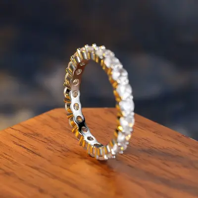 Minimalist Women's Ring, Micro Zirconia Set, Everyday Wear