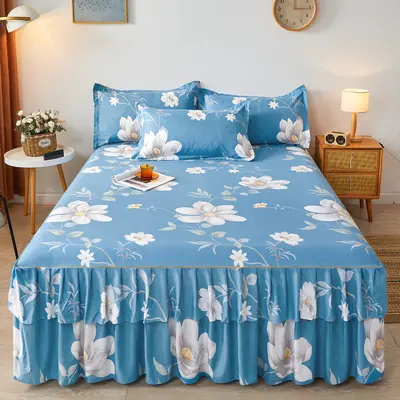Thickened Brushed Single Bed Skirt, Three-Piece Set, Simmons Compatible