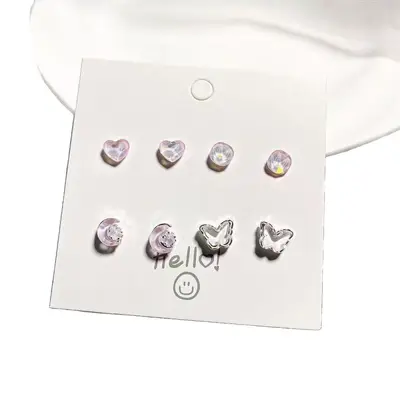 Legierungs-Ohrringen Set, Schmetterling, minimalistisches Design