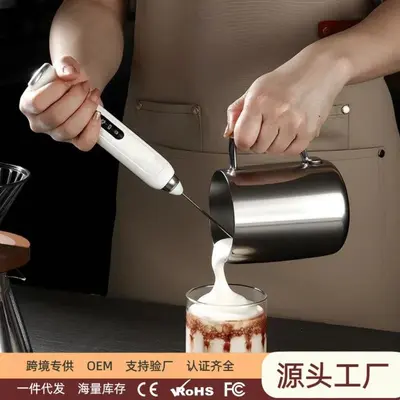 Cross-border New Electric Milk Frother Egg Beater 2-in-1 Wireless Handheld Milk Frother Coffee Cappuccino Maker