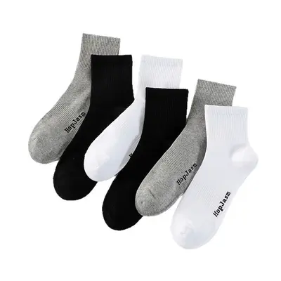 Men's Plus Size Cotton Sports Socks, Sweat-Absorbent, Breathable, Four Seasons