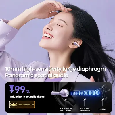 REMAX Açık Tip Kulak Klipsi Bluetooth Kulaklık AI Akıllı Çeviri OWS Kulak İçine Girmeden Gerçek Kablosuz Kulaklık W29AI