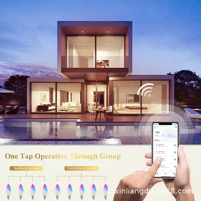 Tuya Akıllı Bluetooth 5W E14 Uç Ampul RGBCCT Kısılabilir Renk Değiştirme Zamanlayıcılı Çift Mod WiFi Mum Lamba C37