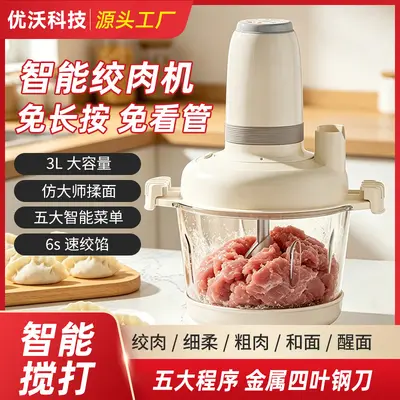 智能绞肉机微型电动和面机多功能搅拌机大容量家用绞肉机