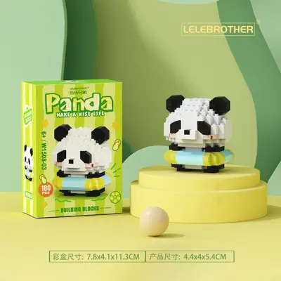 Kleiner-Panda-Figur Blindbox, Lego-kompatible Mikro-Bausteine - 11