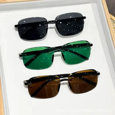 Men's Frameless Fashion Sunglasses with UV Protection - 3