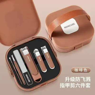Nail clipper set with anti-splash, portable case - 8