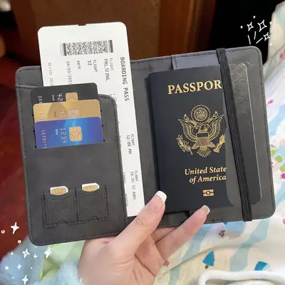可爱猫可爱猫卡通护照夹证件包保护套多功能卡包出国旅行便携收纳