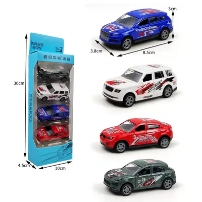 Children's Pull-Back Alloy Police Car Model Toy Set - 11