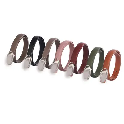 D Letter Oval Metal Buckle Unisex Versatile Decorative Waist Belt Fashion Matching Factory Direct Sales PU Leather Belt