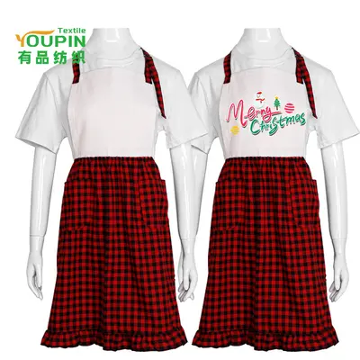 Blanko-Weihnachtsschürze mit Spitzenbesatz, für Sublimation und Thermotransfer