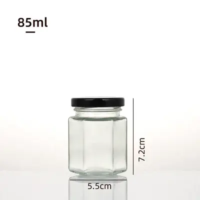 Hexagonal Glass Jar with Lid, Airtight - 9