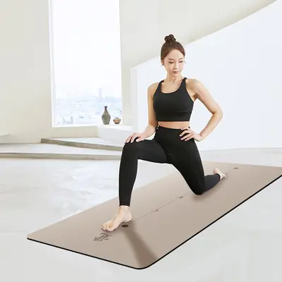 Doğal Kauçuk PU Yoga Matı, Kalın, Geniş, Kaymaz, Darbe Emici