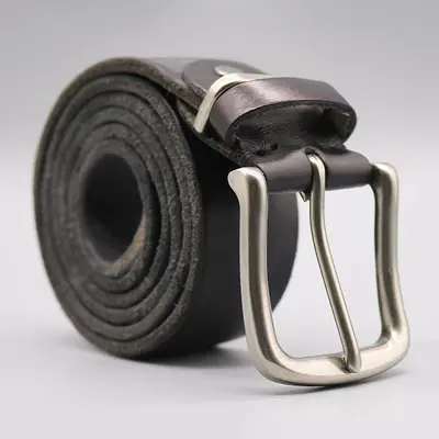 Genuine Leather Men's Vintage Single Layer Belt Simple Casual Pin Buckle Real Leather Waistband Youth Student Jeans Belt