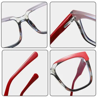 87296 Anti-Blue Light Square TR90 Eyeglass Frame