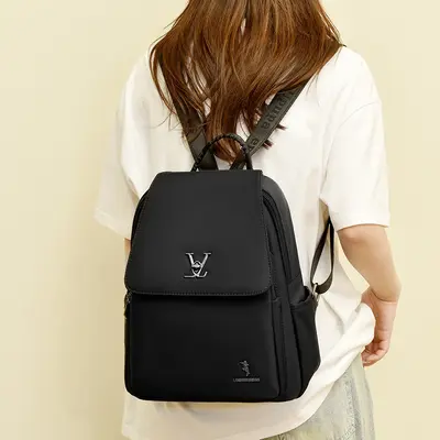 Pure Nylon Backpack, Water-Repellent and Wear-Resistant, Large Capacity - 3