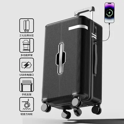 2025 Yeni Model PC Bavul Büyük Kapasiteli Kalınlaştırılmış Dayanıklı Okul Çıkmazı İş Seyahati 360° Dönerli Tekerlekli Bavul Açık Hava Seyahat Valizi - 7