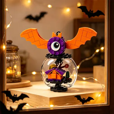 Halloween Glass Ball Pendant Building Blocks, One-Eyed Monster and Spider Set - 2