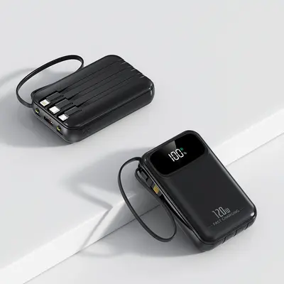 3C-Zertifizierung 22,5W Super-Schnellladung Mini-Powerbank mit integriertem Kabel 20000mAh Kapazität mobile Stromversorgung Blitzladung - 7