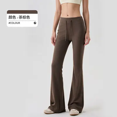 Women's Fleece-Lined Yoga Flare Pants, Butt-Lifting, Long - 8