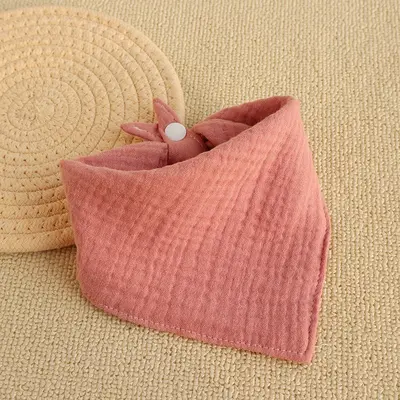 Plain Gauze Triangle Bib for Babies, Anti-Spit-Up - 10
