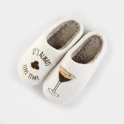 Kalın Tabanlı Kış Pamuklu Ev Terliği, Kaymaz, Unisex - 5