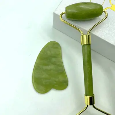Natural jade beauty device dual-head jade roller face massage complete set beauty device export jade wholesale - 5