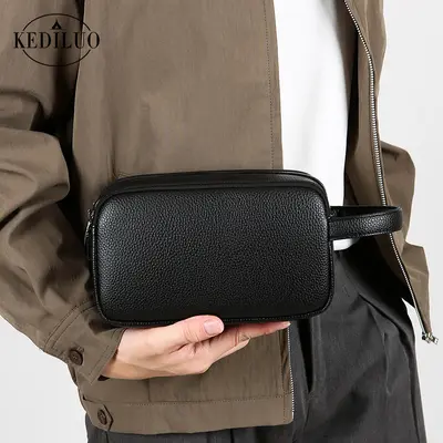 Herren-Handtasche mit Fingerabdrucksschloss, diebstahlsicher, großes Fassungsvermögen - 3