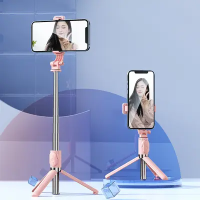 Selfie Çubuğu Seyahat Taşınabilir Tripod Entegre Masaüstü Canlı Yayın Fotoğraf Çekimi Çok Fonksiyonlu Evrensel Telefon Tutuşu - 9