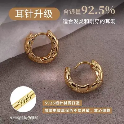 925 silver round stud earrings - 2