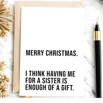 Funny Birthday Card with Envelope, Humorous Text Prank Card - 12