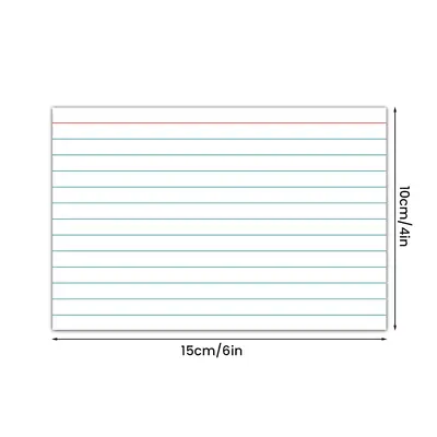 Lined Index Cards White, 100 Sheets per Set - 7