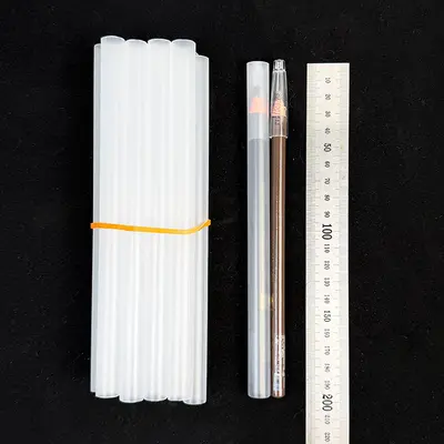 Transparent Round PP Plastic Tube, Eyebrow Pencil Protective Sleeve