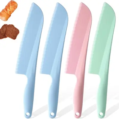 Kunststoff-Messerset für Kinder, pädagogisch, Kuchen- und Obstmesser