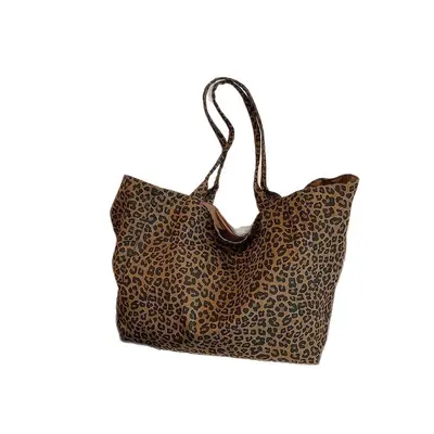 Leopard Print Canvas Tote Bag, 2025 Style, Large Capacity - 5