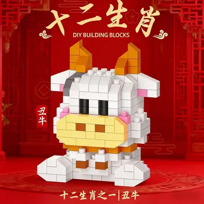 Compatible Building Blocks Zodiac Animal Figures Micro Particle Kids Educational Toy - 8
