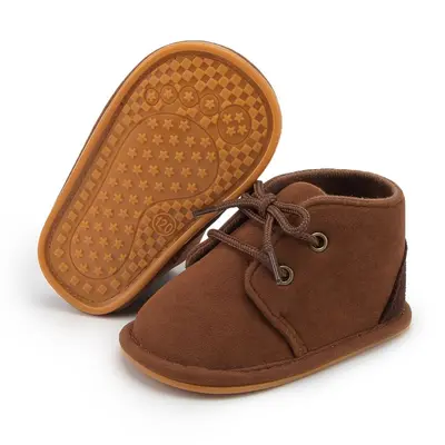 Baby First Walking Shoes, 6-12 Months, Rubber Sole, Non-Slip, Lace-Up - 8